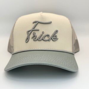 Dirty Word Trucker Hat “FRICK” Mesh Back Cap - Natural & Black - $35 MSRP